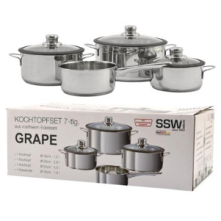 Garnki  7 elementów nierdzewne SSW Grape 400100